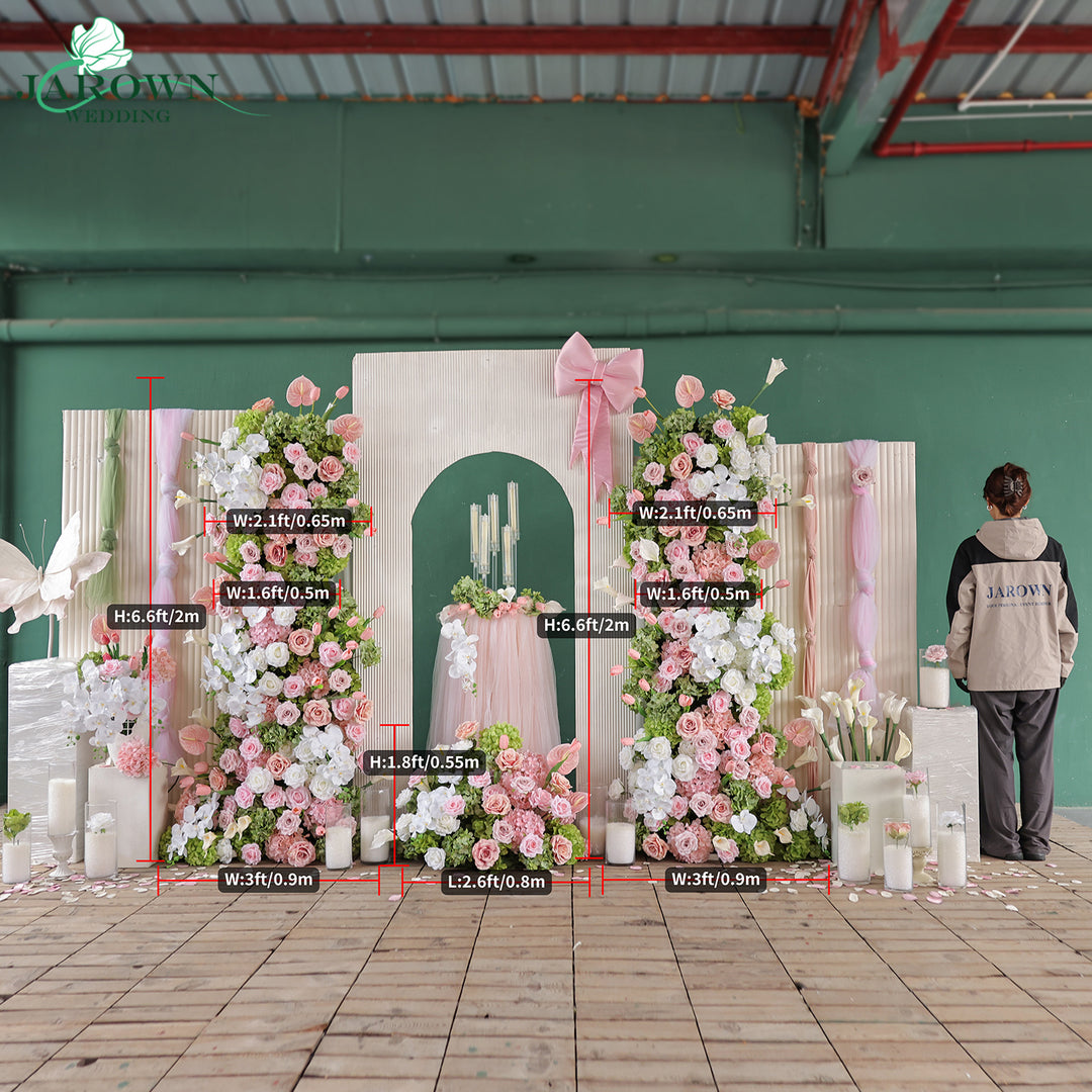 Aisle & Backdrop Flower in Pink/White/Green