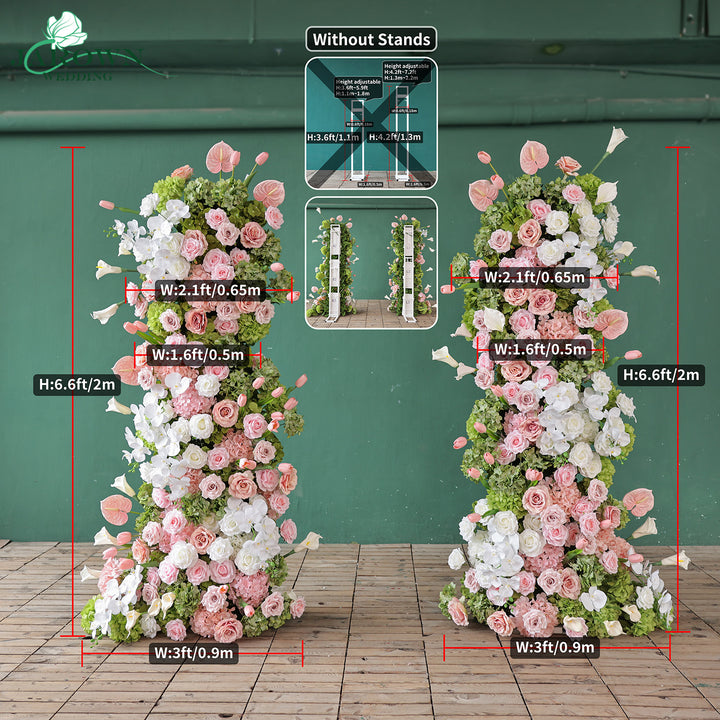Aisle & Backdrop Flower in Pink/White/Green