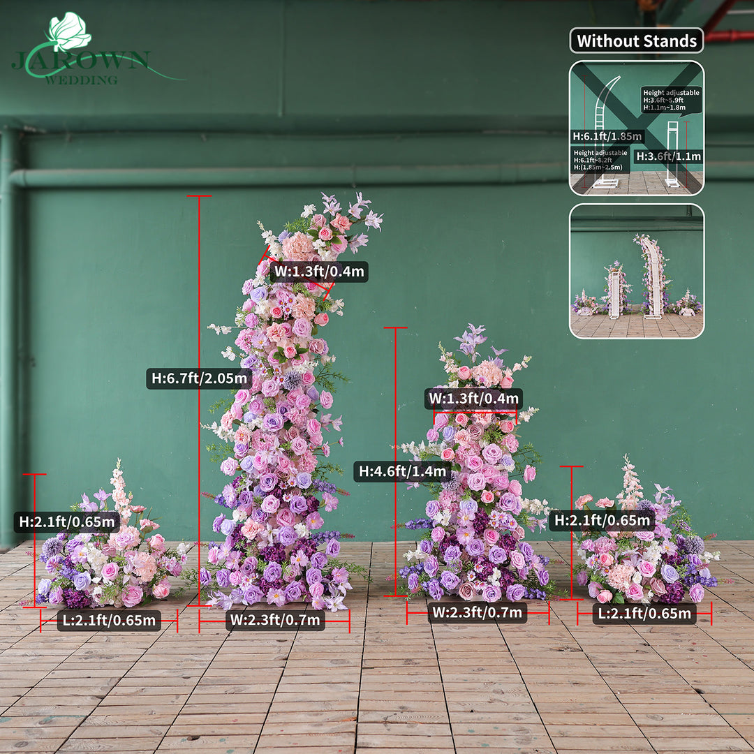 Aisle & Backdrop Flower in Purple/Pink/Green