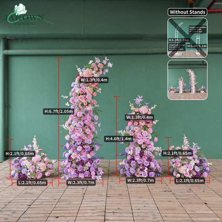 Aisle & Backdrop Flower in Purple/Pink/Green