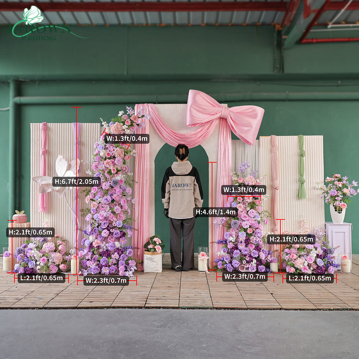 Aisle & Backdrop Flower in Purple/Pink/Green