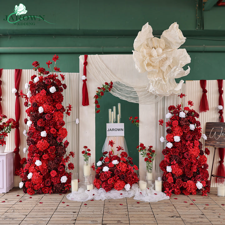 Aisle & Backdrop Flower in Red/Burgundy/White