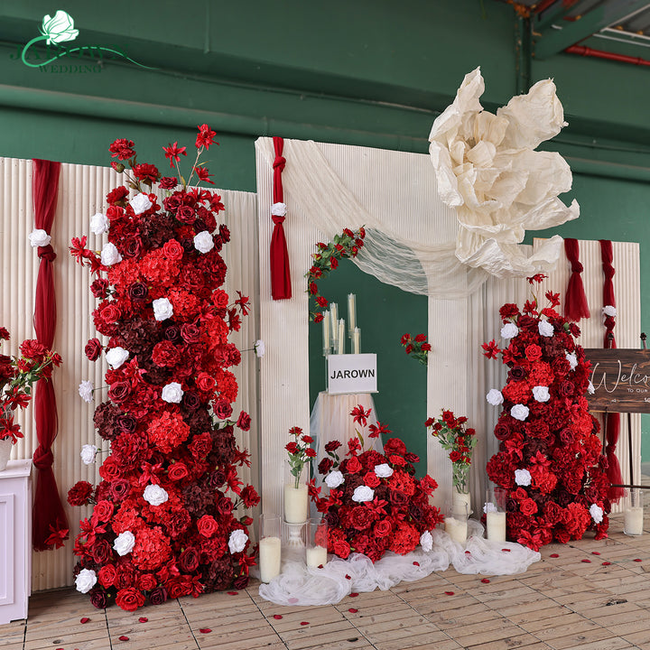 Aisle & Backdrop Flower in Red/Burgundy/White