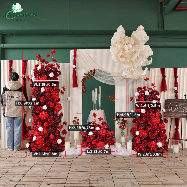 Aisle & Backdrop Flower in Red/Burgundy/White