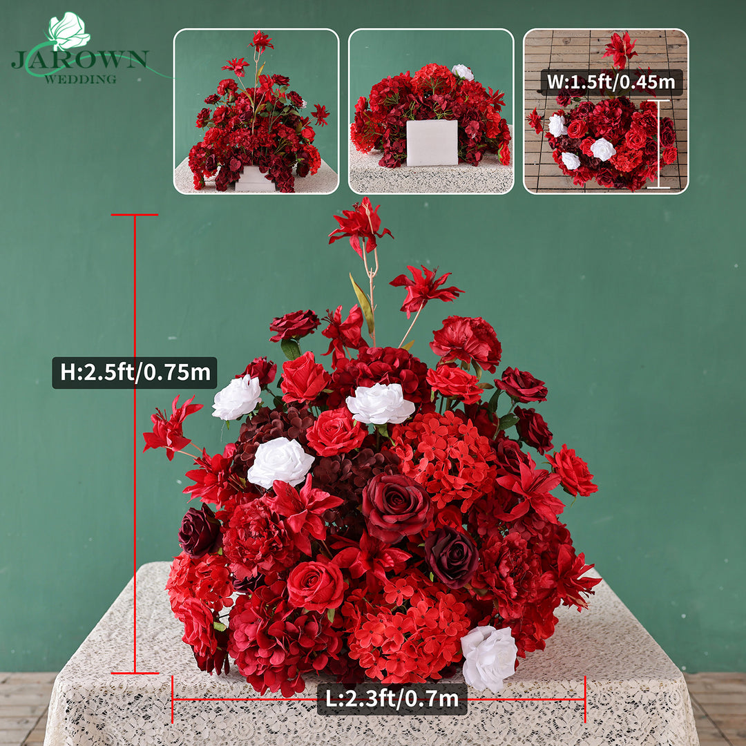 Aisle & Backdrop Flower in Red/Burgundy/White