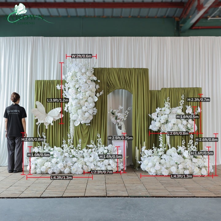 Aisle & Backdrop Flower in White