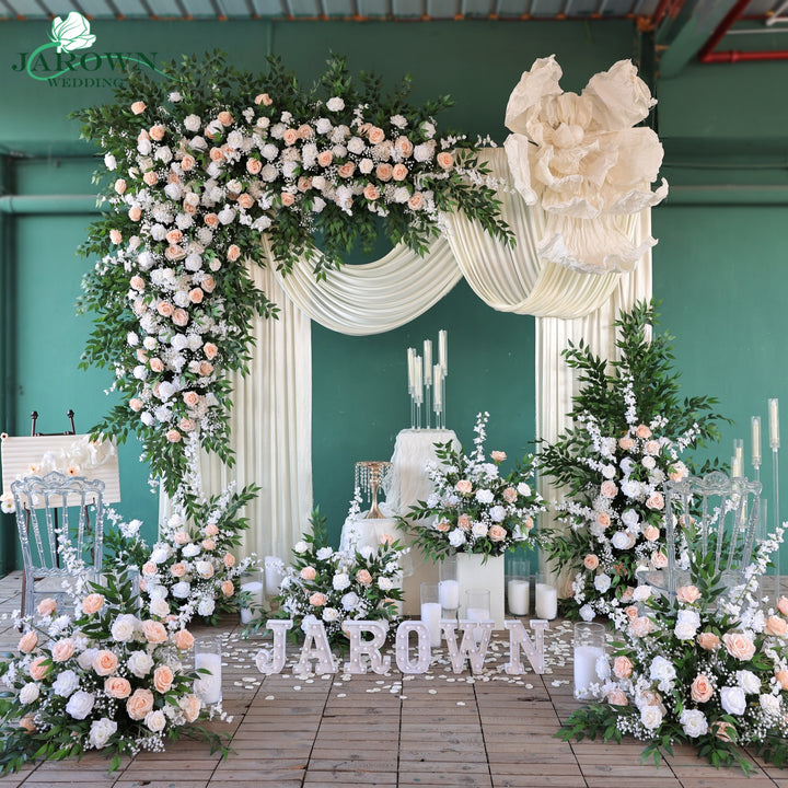 Aisle & Backdrop Flower in White/Green/Champagne