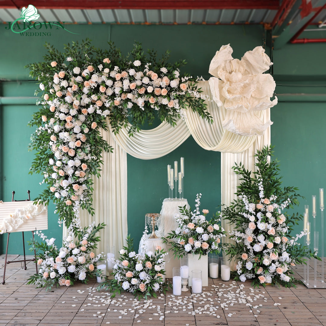 Aisle & Backdrop Flower in White/Green/Champagne