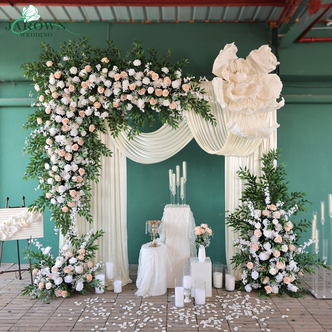 Aisle & Backdrop Flower in White/Green/Champagne
