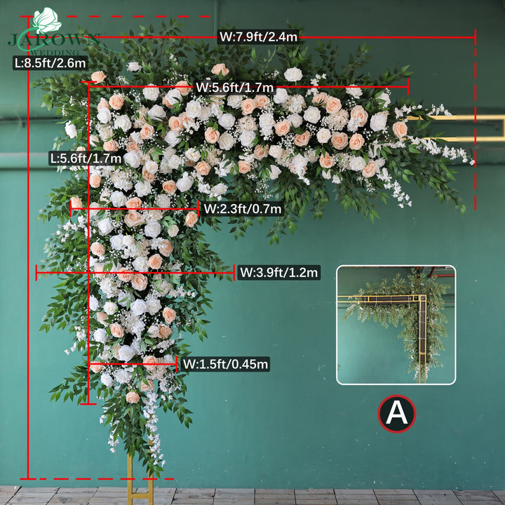 Aisle & Backdrop Flower in White/Green/Champagne