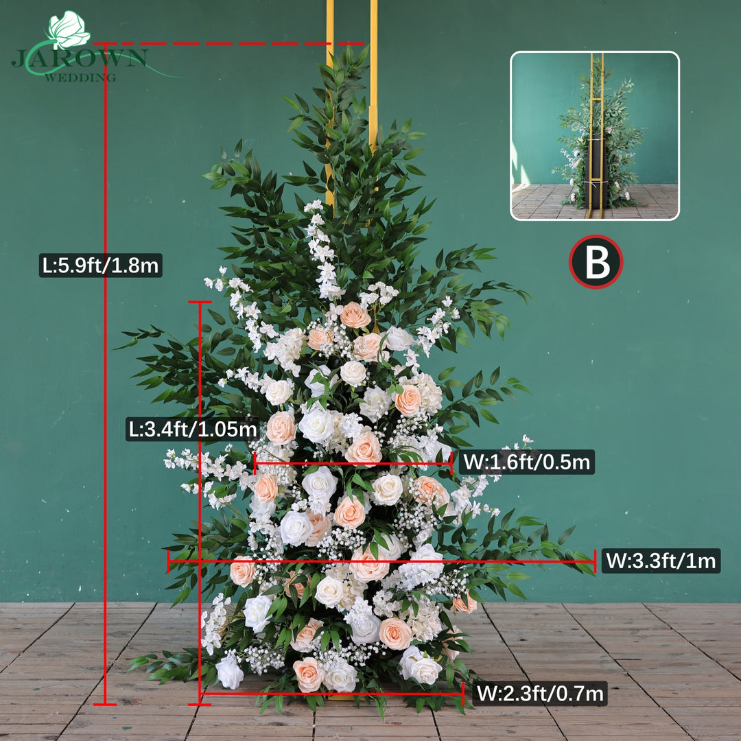 Aisle & Backdrop Flower in White/Green/Champagne