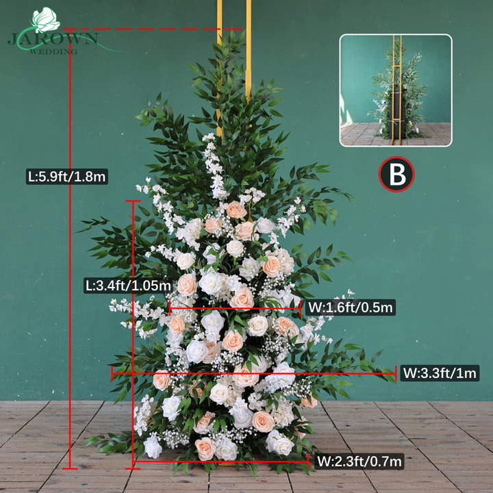 Aisle & Backdrop Flower in White/Green/Champagne