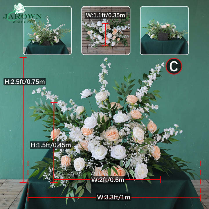 Aisle & Backdrop Flower in White/Green/Champagne