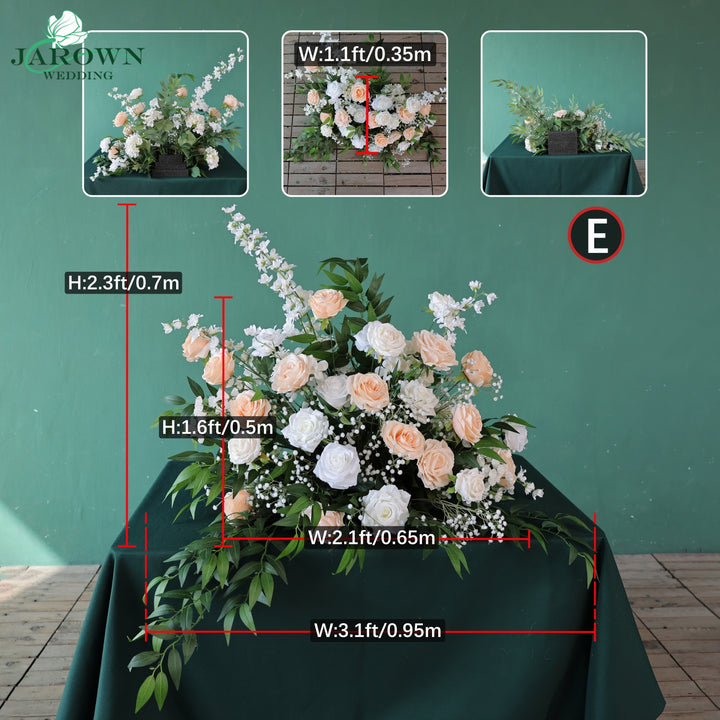 Aisle & Backdrop Flower in White/Green/Champagne