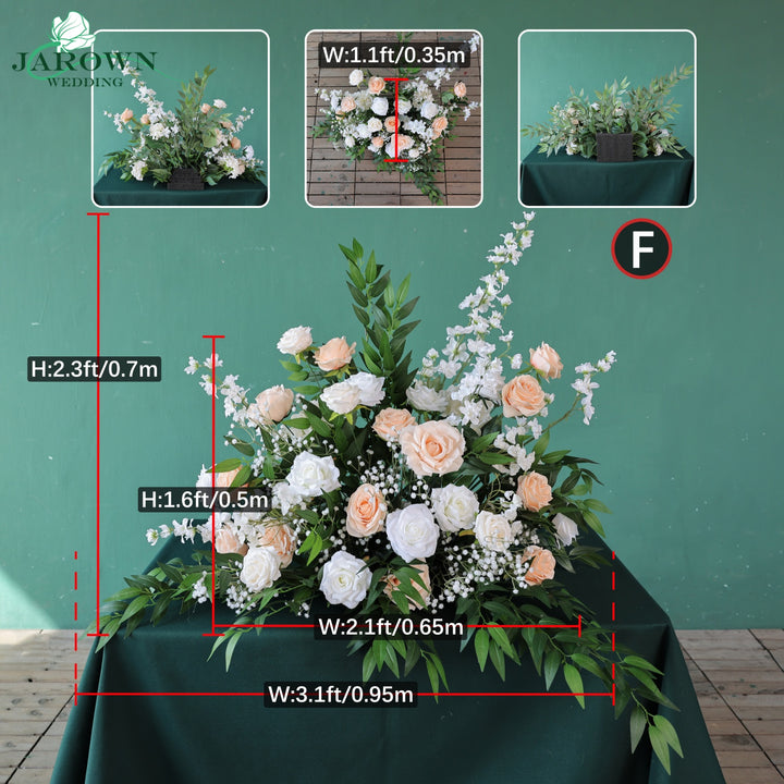 Aisle & Backdrop Flower in White/Green/Champagne