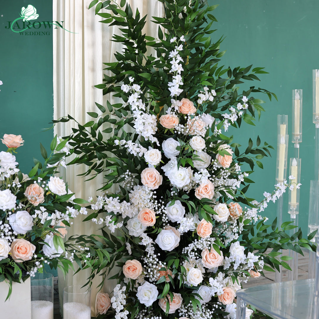 Aisle & Backdrop Flower in White/Green/Champagne