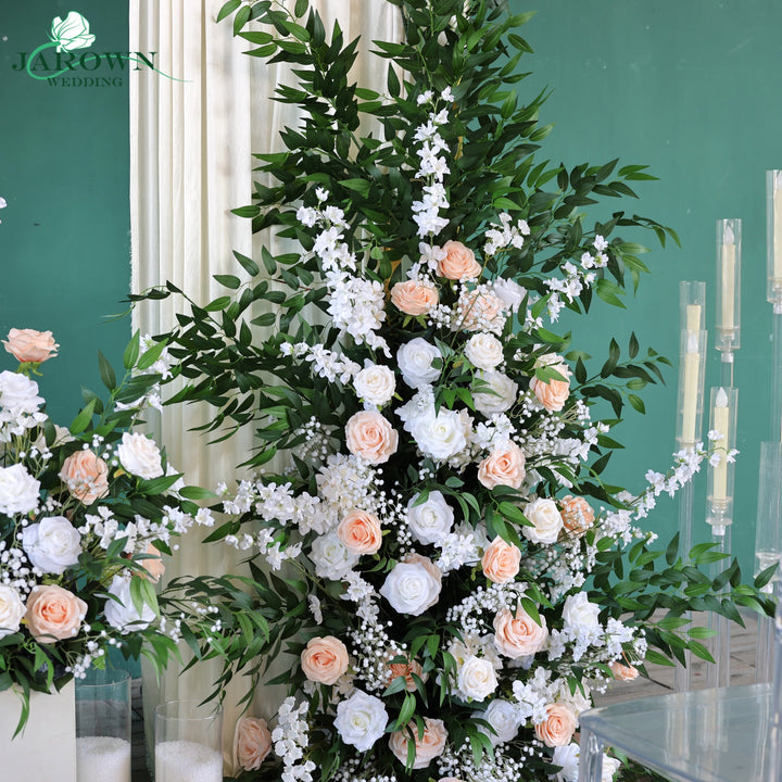 Aisle & Backdrop Flower in White/Green/Champagne