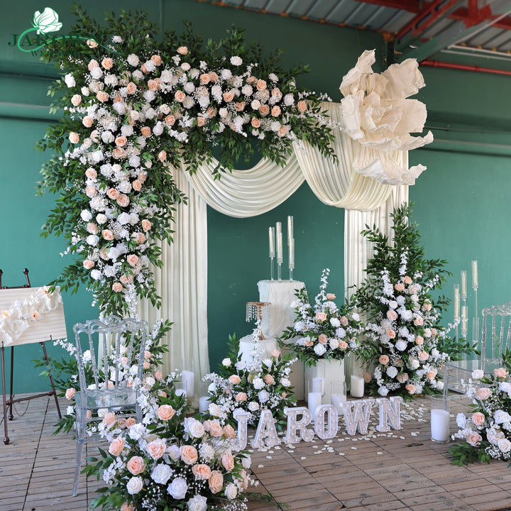 Aisle & Backdrop Flower in White/Green/Champagne