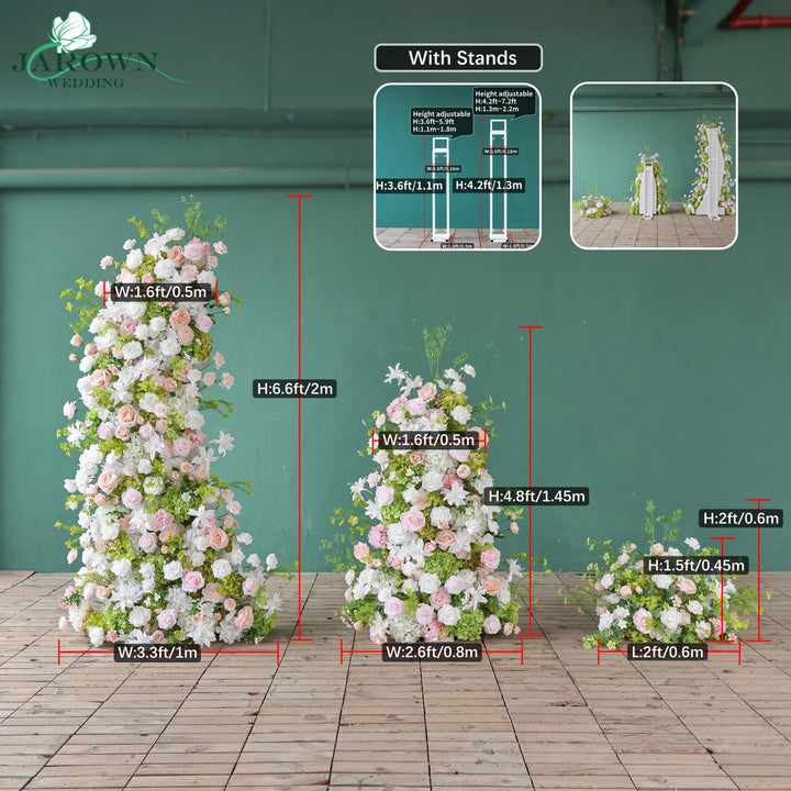 Aisle & Backdrop Flower in Green/White/Pink
