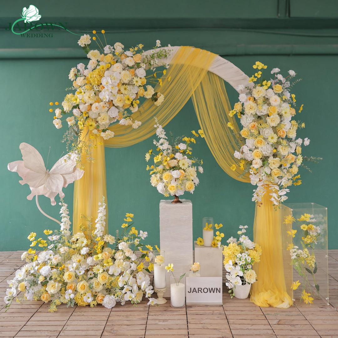 Aisle & Centerpiece & Backdrop Flower in Yellow/White