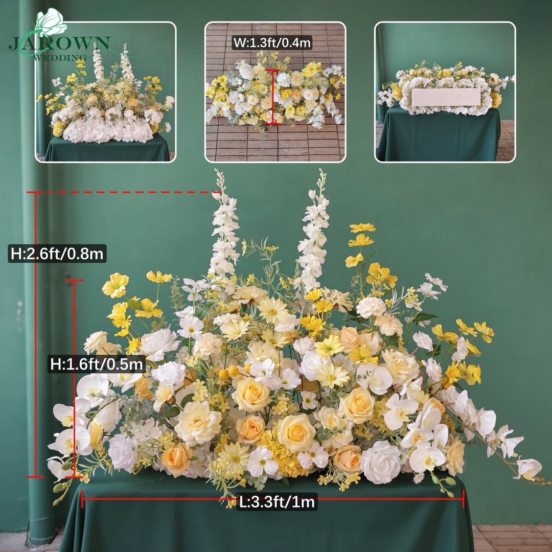 Aisle & Centerpiece & Backdrop Flower in Yellow/White