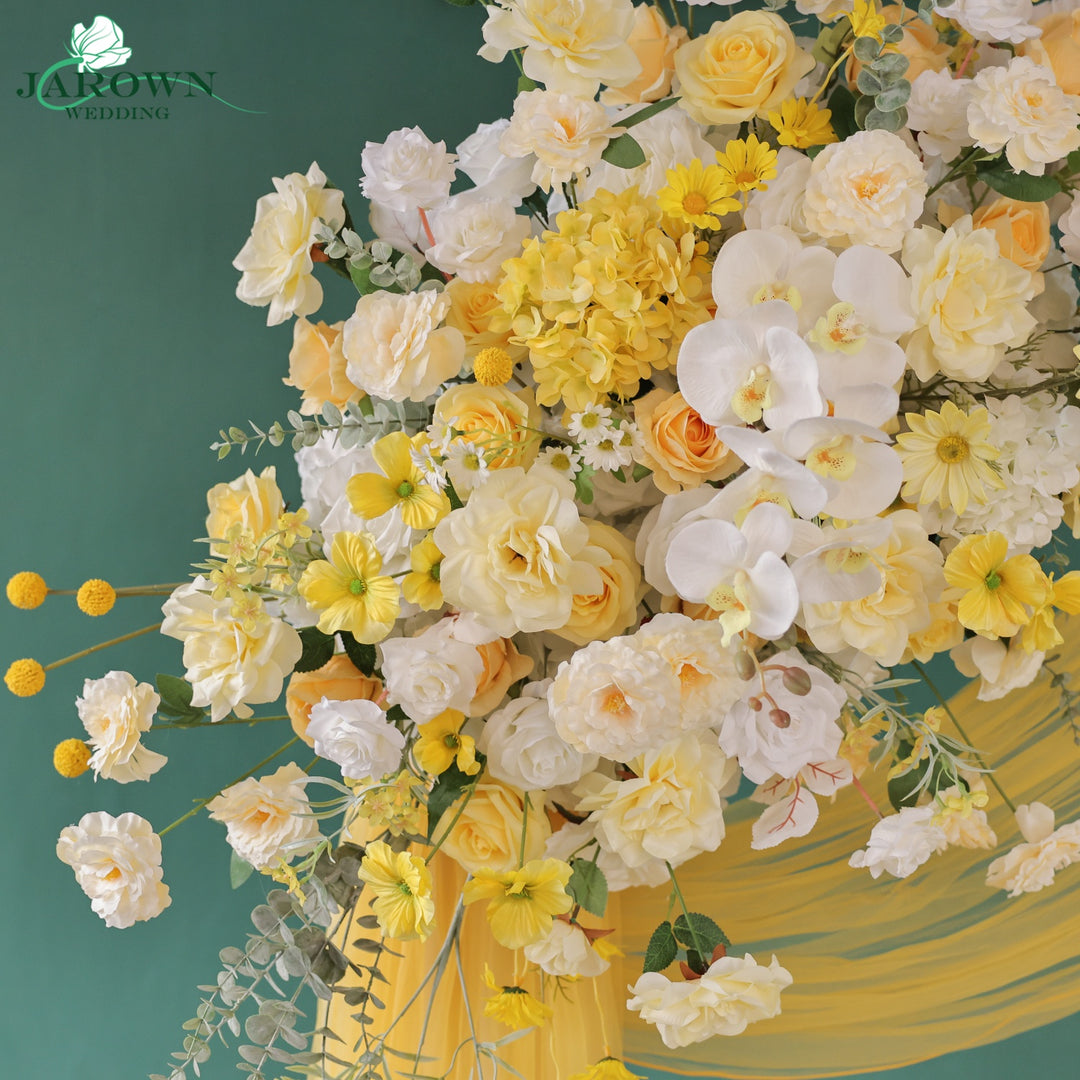 Aisle & Centerpiece & Backdrop Flower in Yellow/White