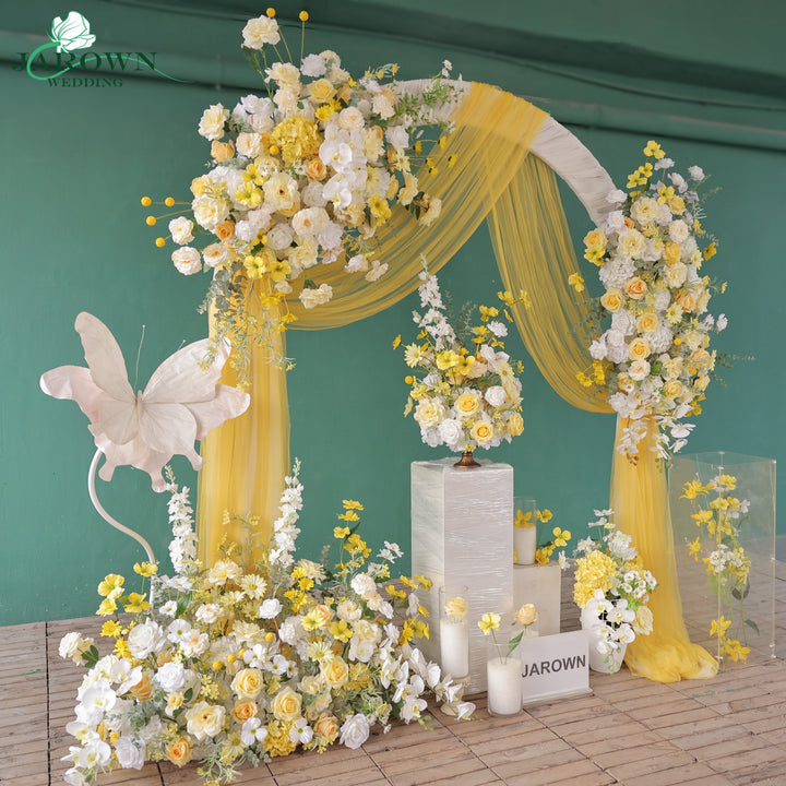 Aisle & Centerpiece & Backdrop Flower in Yellow/White