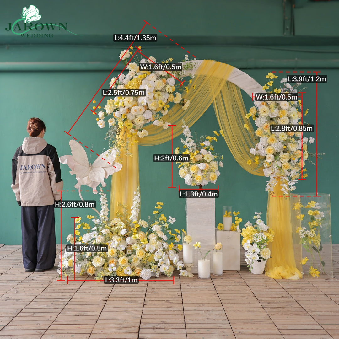 Aisle & Centerpiece & Backdrop Flower in Yellow/White