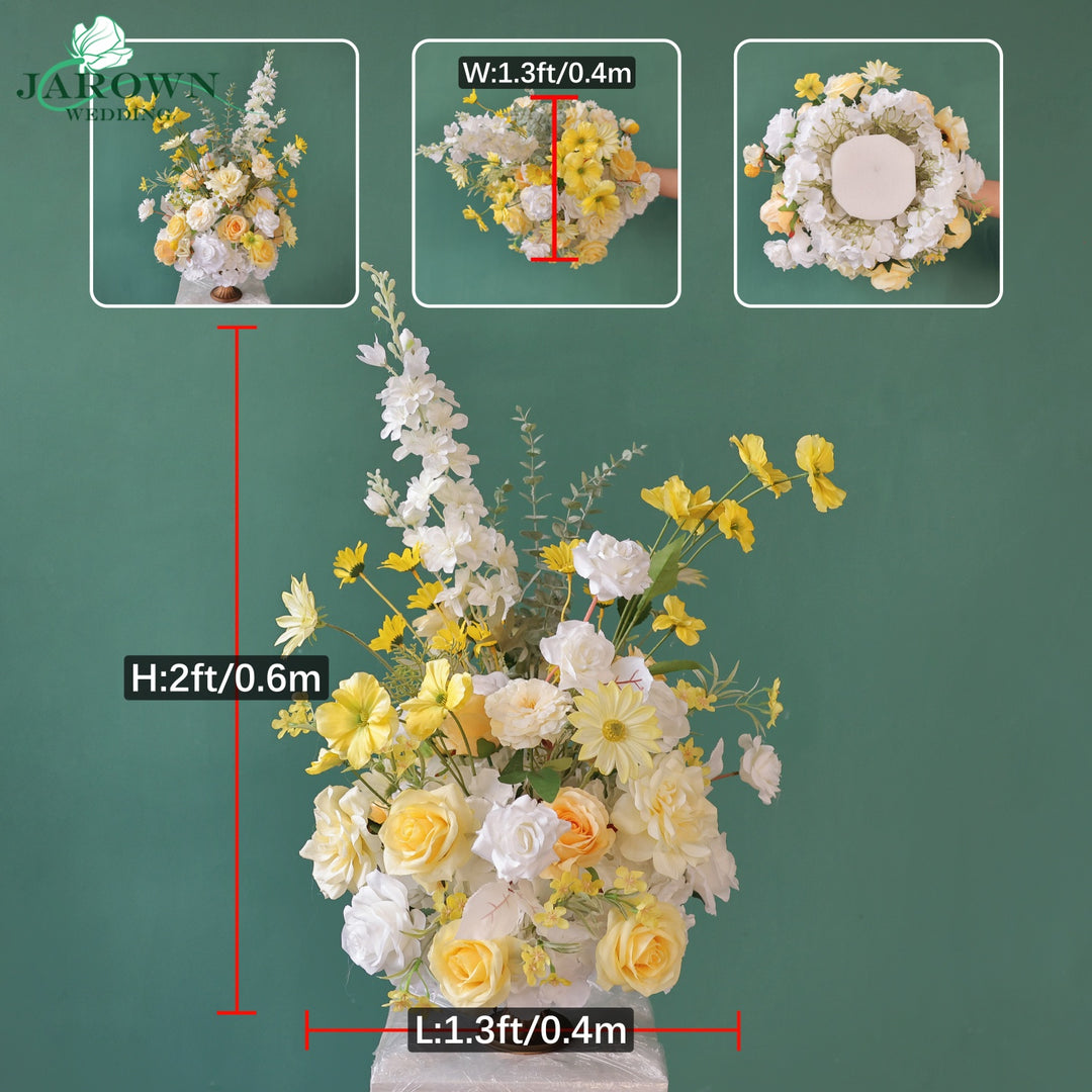 Aisle & Centerpiece & Backdrop Flower in Yellow/White