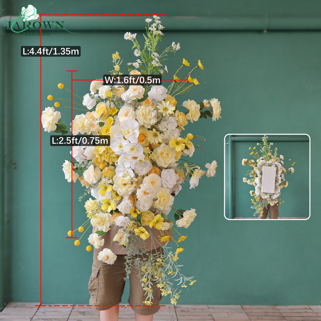 Aisle & Centerpiece & Backdrop Flower in Yellow/White
