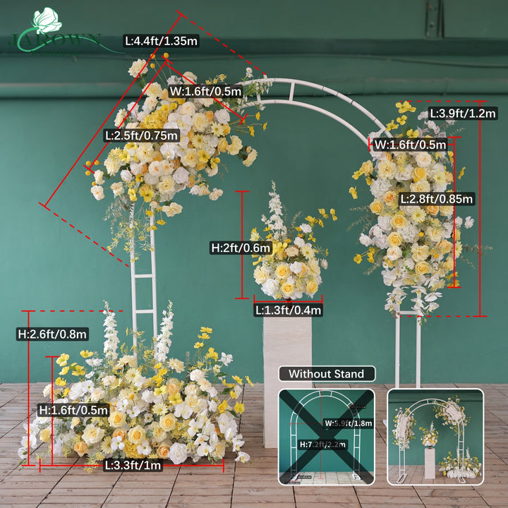 Aisle & Centerpiece & Backdrop Flower in Yellow/White