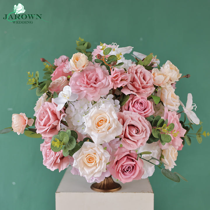 Aisle & Centerpiece & Open-Ended Flower Arch in Pink/White/Green