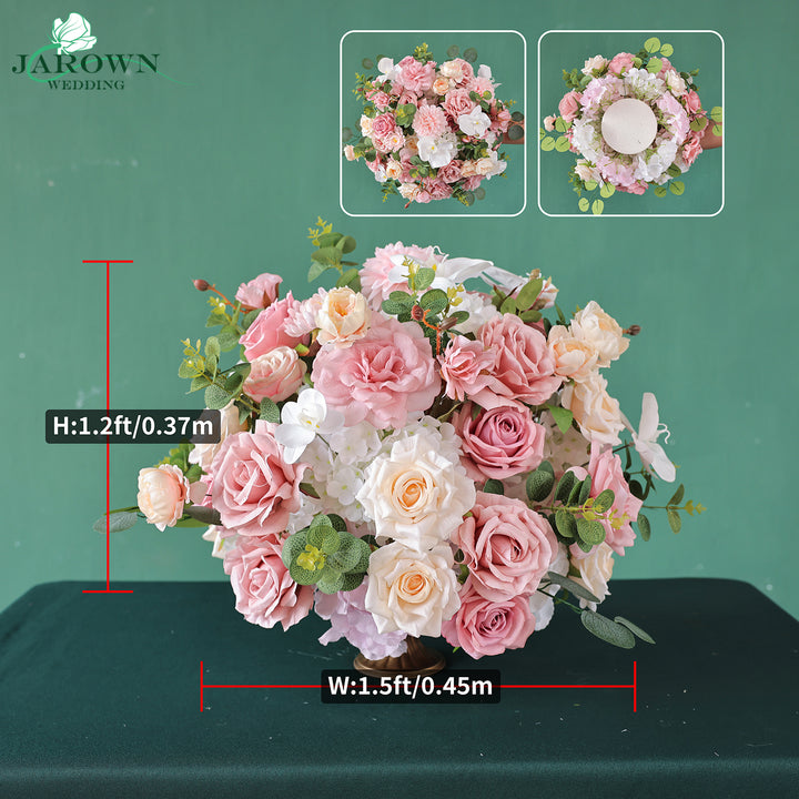 Aisle & Centerpiece & Open-Ended Flower Arch in Pink/White/Green