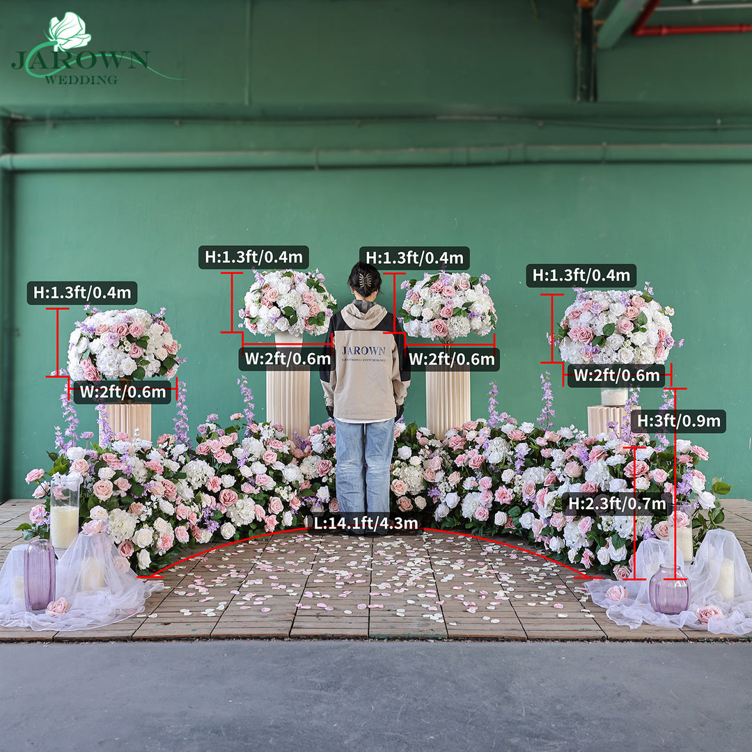 Aisle & Centerpiece in Pink/White/Purple