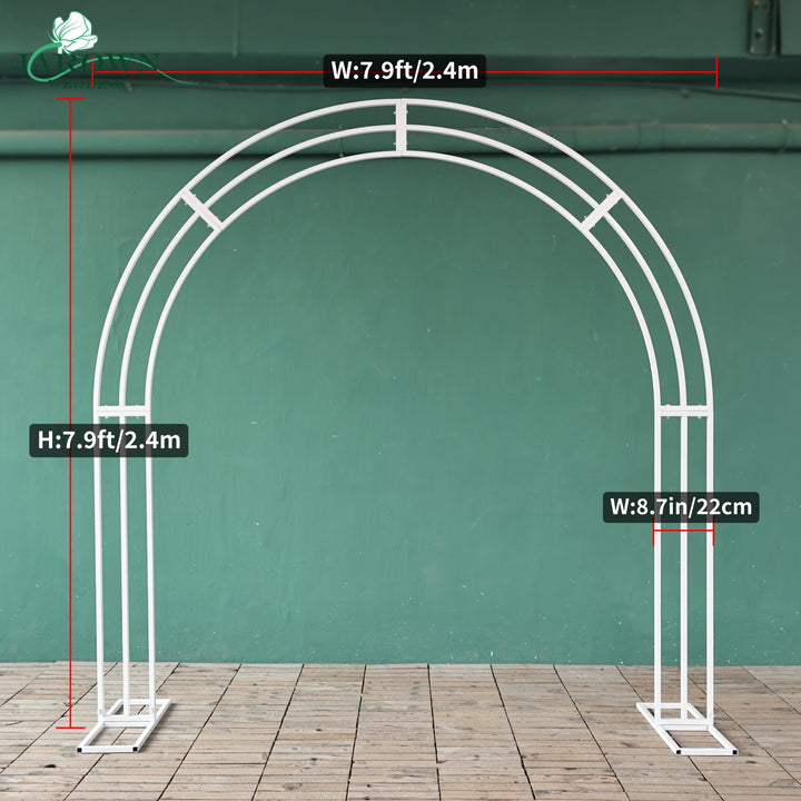 Aisle & Double-Sided Round Flower Arch in Orange/Pink/Green