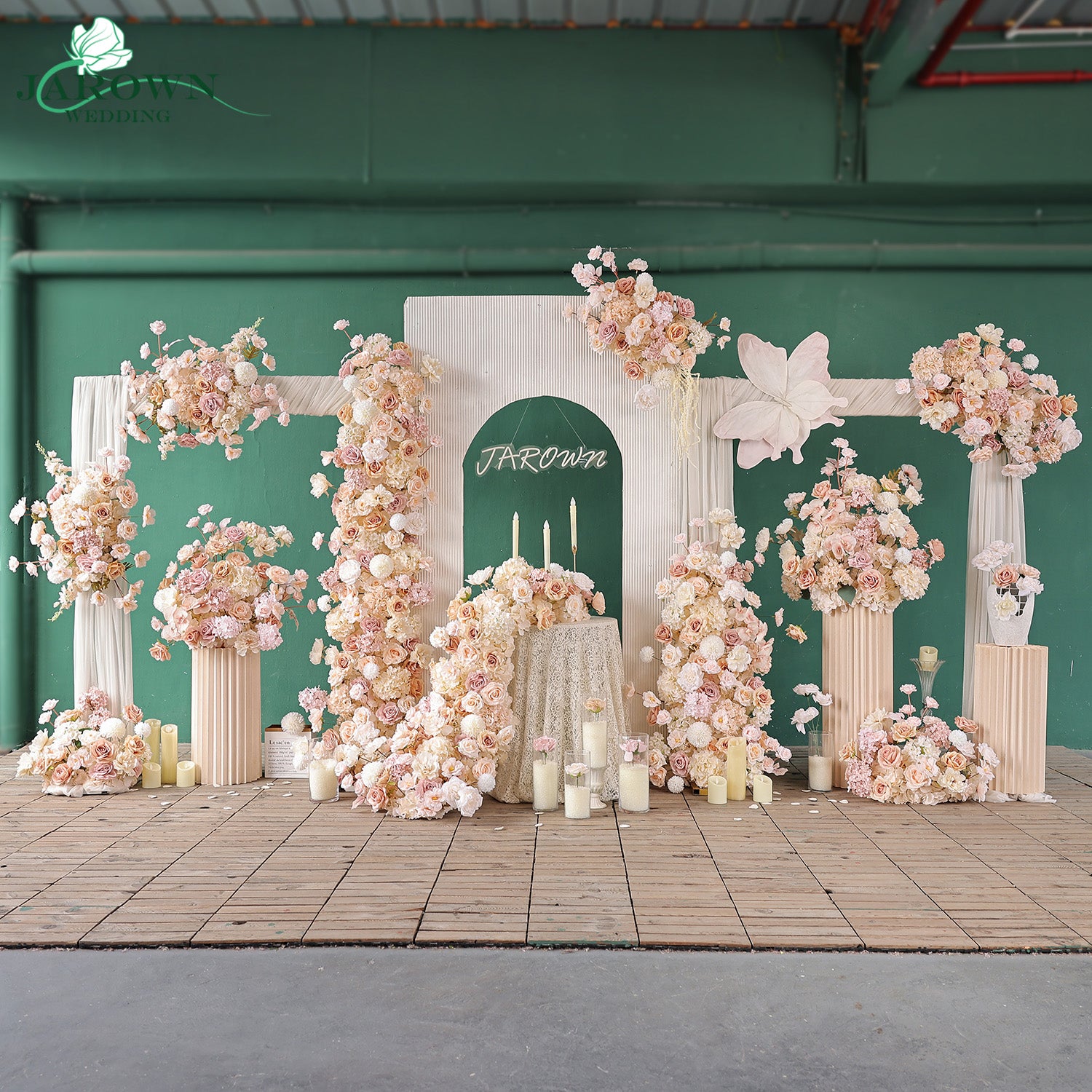 Aisle & Runner & Backdrop Flower in Champagne/Brown – JarownWedding