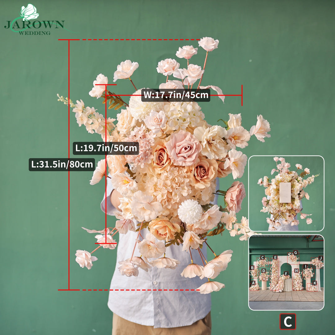 Aisle & Runner & Backdrop Flower in Champagne/Brown