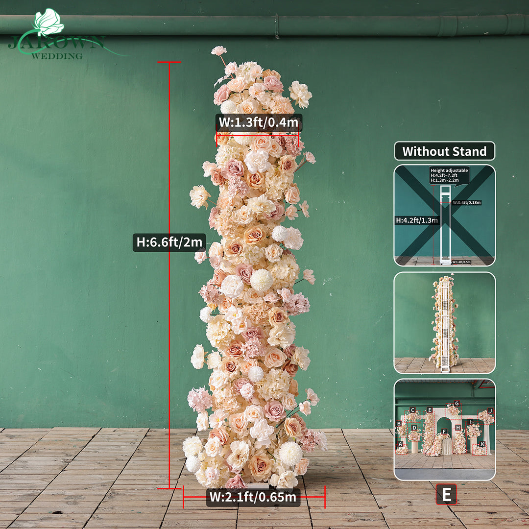 Aisle & Runner & Backdrop Flower in Champagne/Brown