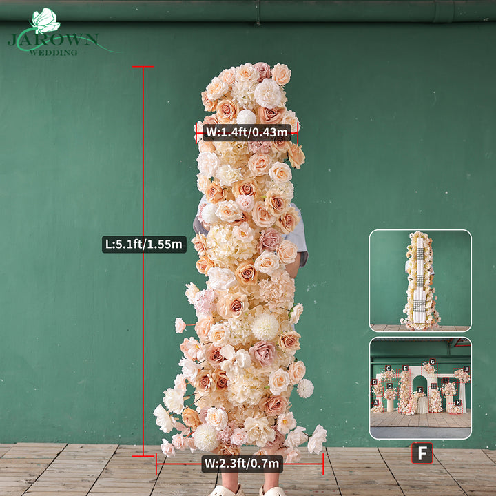 Aisle & Runner & Backdrop Flower in Champagne/Brown