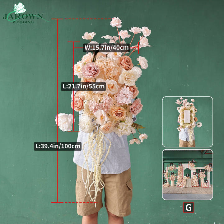 Aisle & Runner & Backdrop Flower in Champagne/Brown