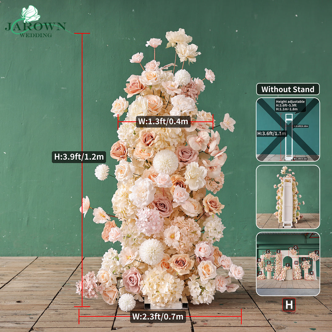 Aisle & Runner & Backdrop Flower in Champagne/Brown