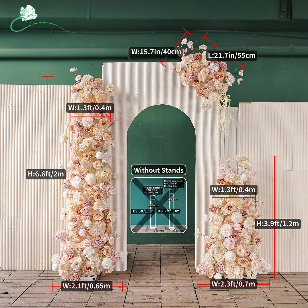 Aisle & Runner & Backdrop Flower in Champagne/Brown