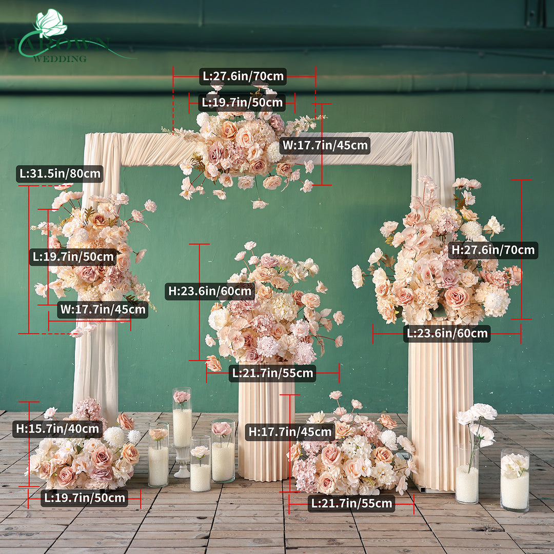 Aisle & Runner & Backdrop Flower in Champagne/Brown