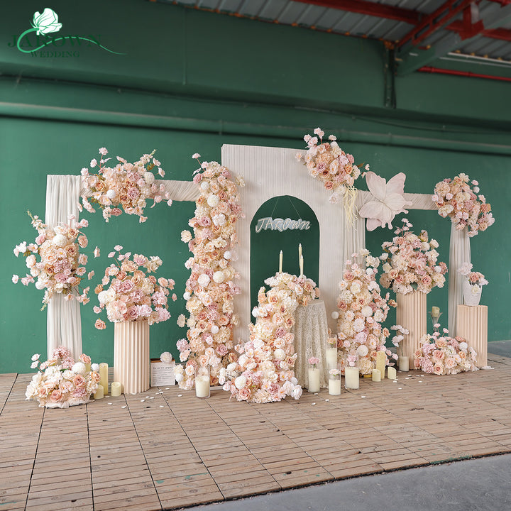 Aisle & Runner & Backdrop Flower in Champagne/Brown