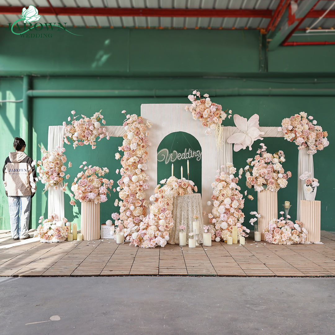 Aisle & Runner & Backdrop Flower in Champagne/Brown
