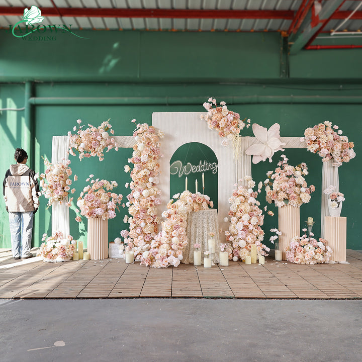 Aisle & Runner & Backdrop Flower in Champagne/Brown