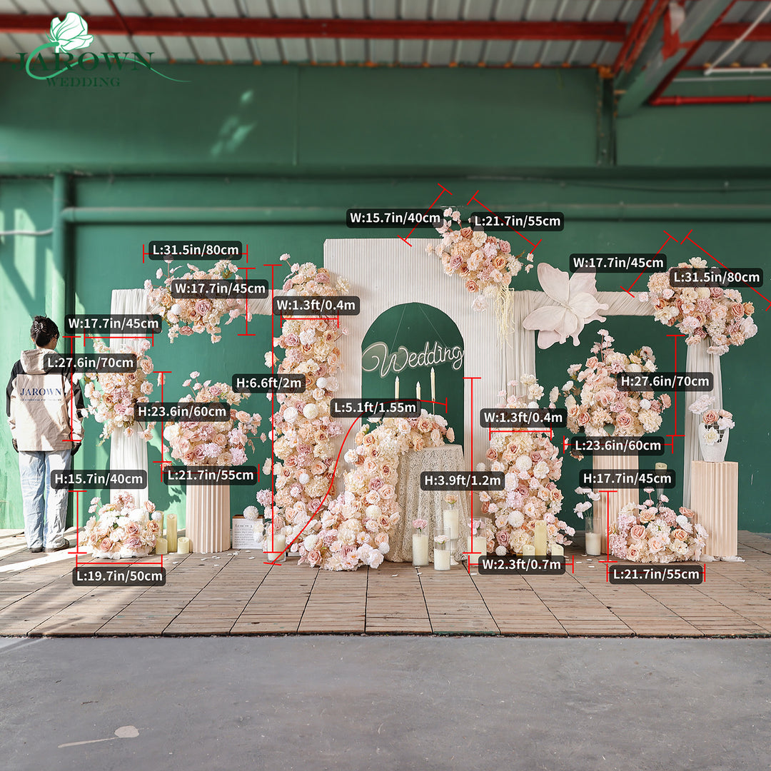 Aisle & Runner & Backdrop Flower in Champagne/Brown