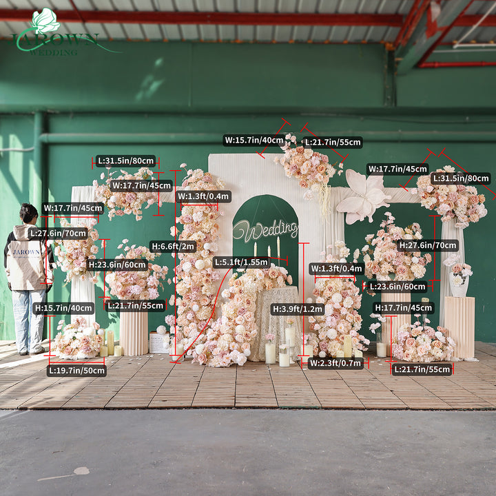 Aisle & Runner & Backdrop Flower in Champagne/Brown