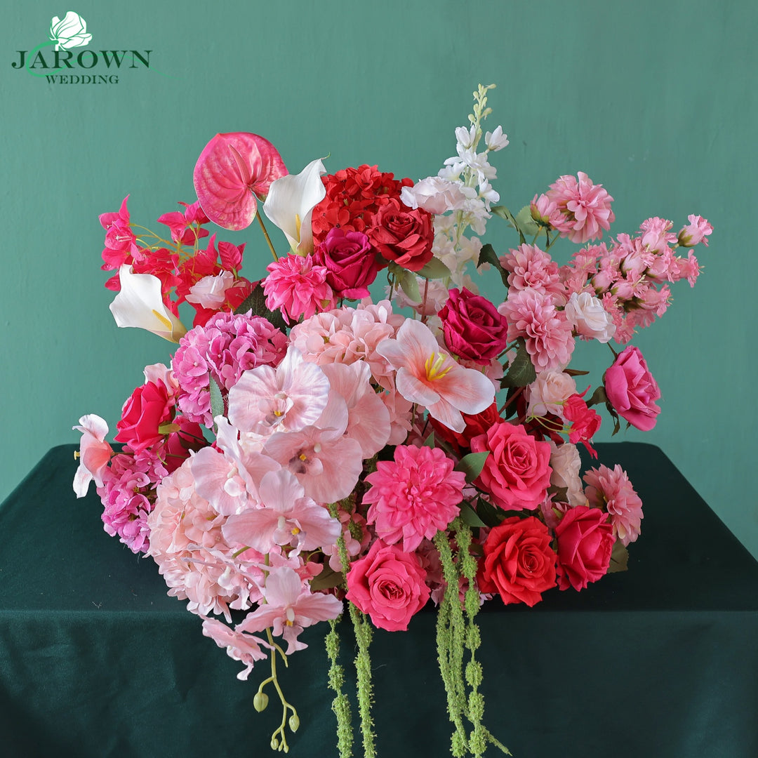 Arch Aisle Flowers in Blush/Red/Green