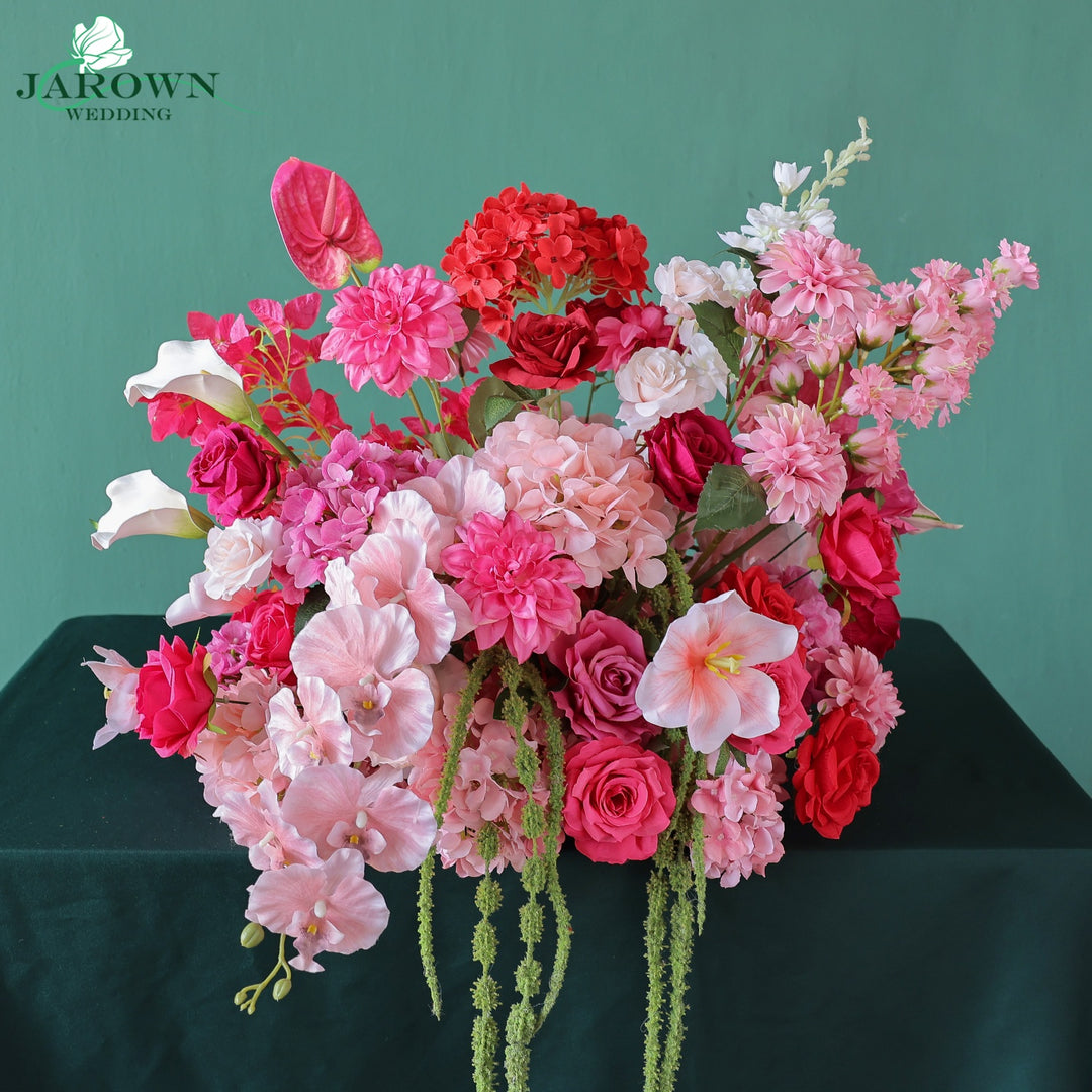 Arch Aisle Flowers in Blush/Red/Green